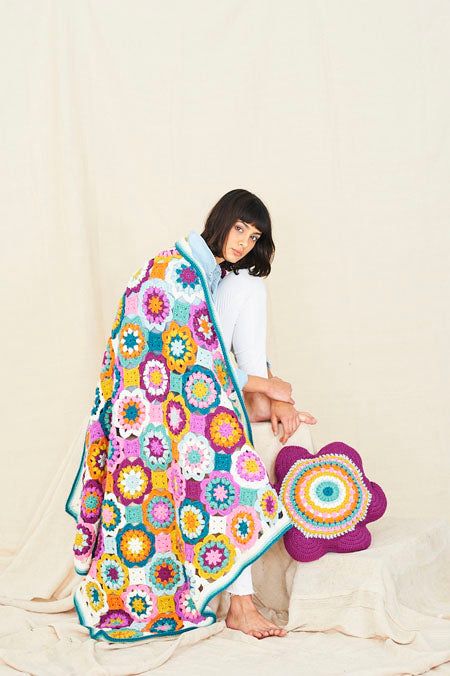 Playful Posy Blanket and Cushion Yarn & Pattern pack